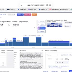 Strukturierte Trainingseinheit für TrainingPeaks: FTP Test 2 x 8 Min