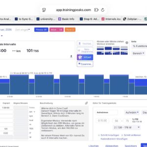 Strukturierte Trainingseinheit für TrainingPeaks: Sweetspot ERG1